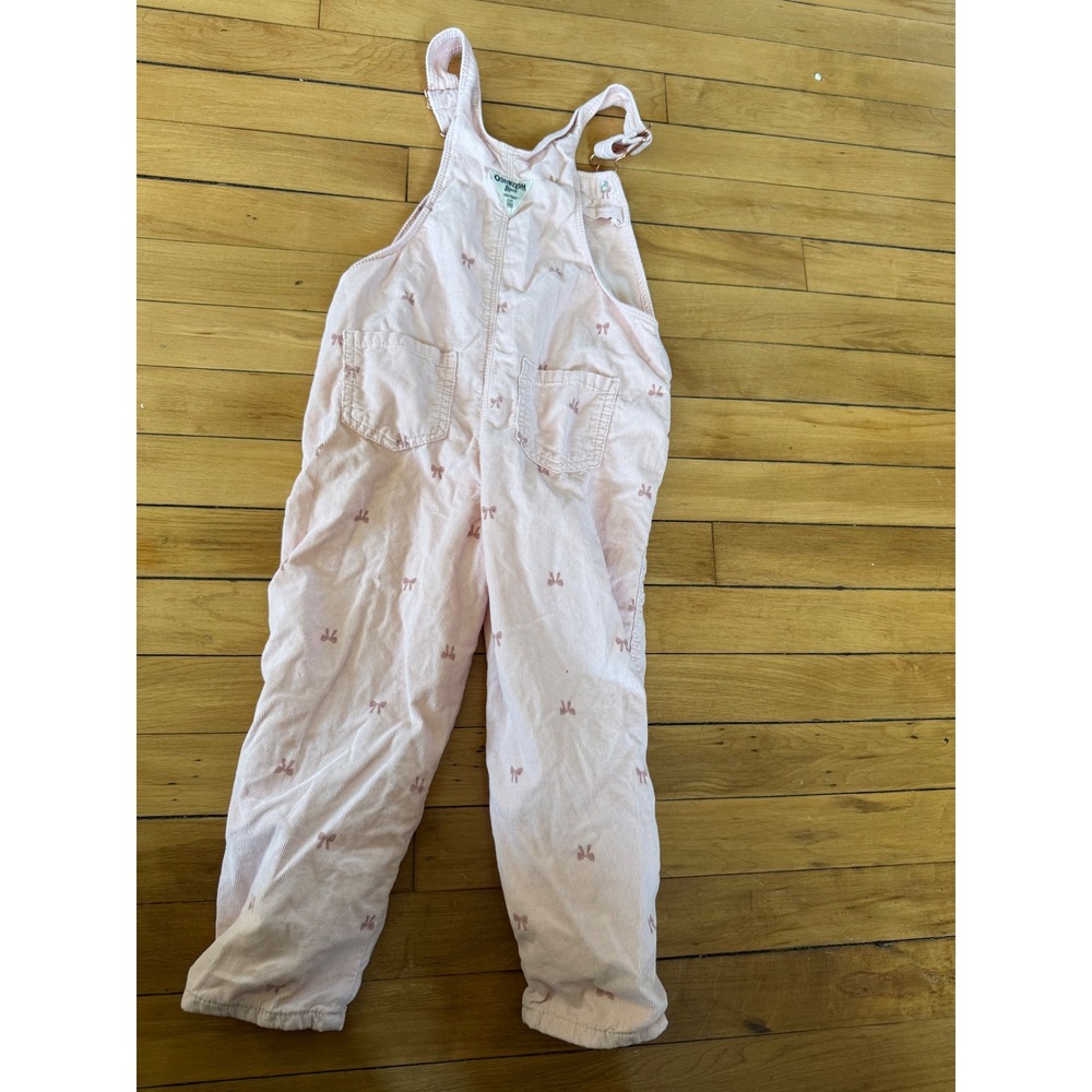 Oshkosh B'gosh pink bow print youth overalls - Picture 6 of 6